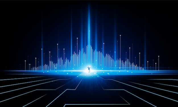 abstract businessman number one of key door city open light technology background hitech communication concept innovation background vector design