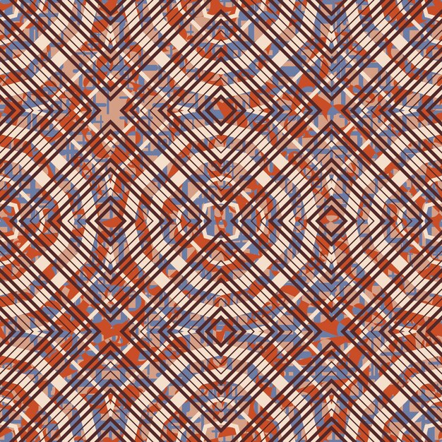 Abstract checkered geometric seamless pattern with dots. Striped square mosaic, tile background