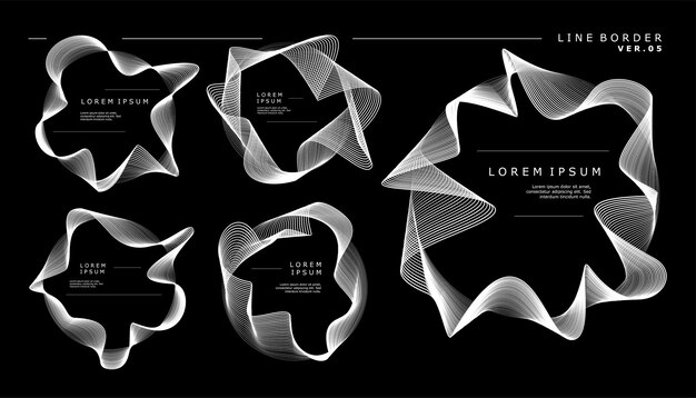 Abstract circle blended lines border template vector. Modern border design.