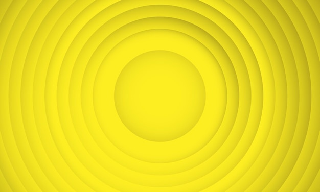 abstract circle layers texture on yellow background with shadow