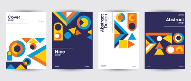 Abstract collection of shapes backgrounds Modern trendy for cover decoration geometric banner