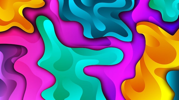 Abstract Color Gradient Background Geometric Background with Liquid Shapes Vector Illustration