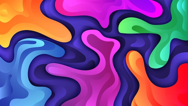 Abstract Color Gradient Background Geometric Background with Liquid Shapes Vector Illustration