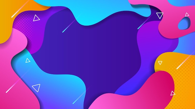 Abstract colorful background fluid paper cutout style