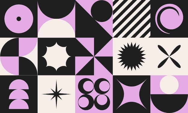 abstract colorful brutalism design pattern modern abstract geometric shape concept for background