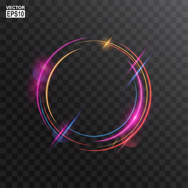 Abstract Colorful Circle Light Frame background