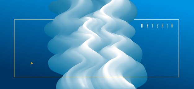 Abstract colorful fluid vector background, dimensional gradient shape element for design, flowing 3D wave, color dynamic motion layout.