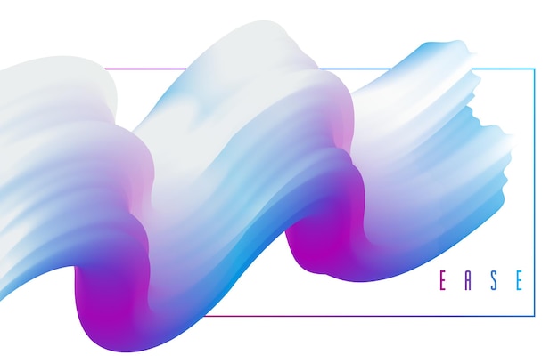 Abstract colorful fluid vector background, dimensional gradient shape element for design, flowing 3D wave, color dynamic motion layout.