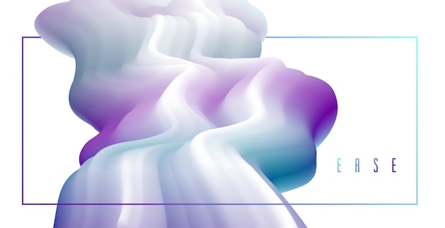 Abstract colorful fluid vector background dimensional gradient shape element for design flowing 3D wave color dynamic motion layout