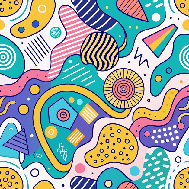 Abstract Colorful Geometric Shapes Pattern