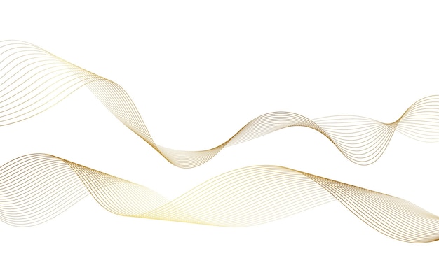 Abstract colorful gradient wave element for design. Wave with lines created using blend tool.