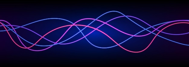 Abstract colorful neon wave gradient with line glowing on dark background. 3d render Curve equalizer