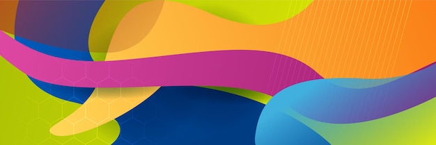 Abstract colorful polygon banner design template Colorful tech web banner with geometric shapes backdrop and gradient colors Vector graphic design banner pattern presentation background
