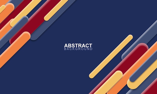 Abstract colorful rounded stripes overlapping layer banner background Vector illustration