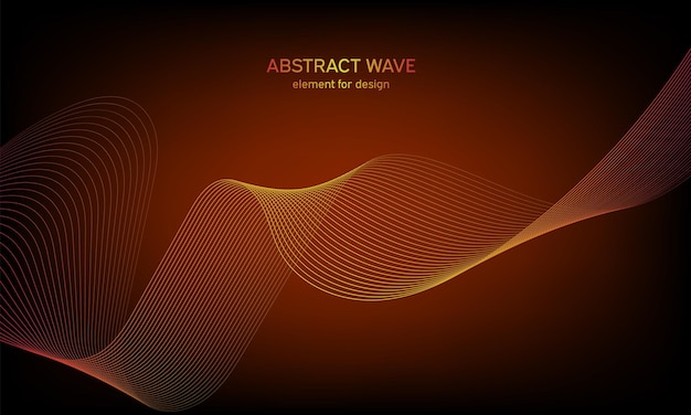 Abstract Colorful shiny wave with lines