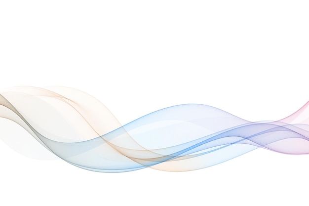 Abstract colorful smooth lines wave on white background Design element