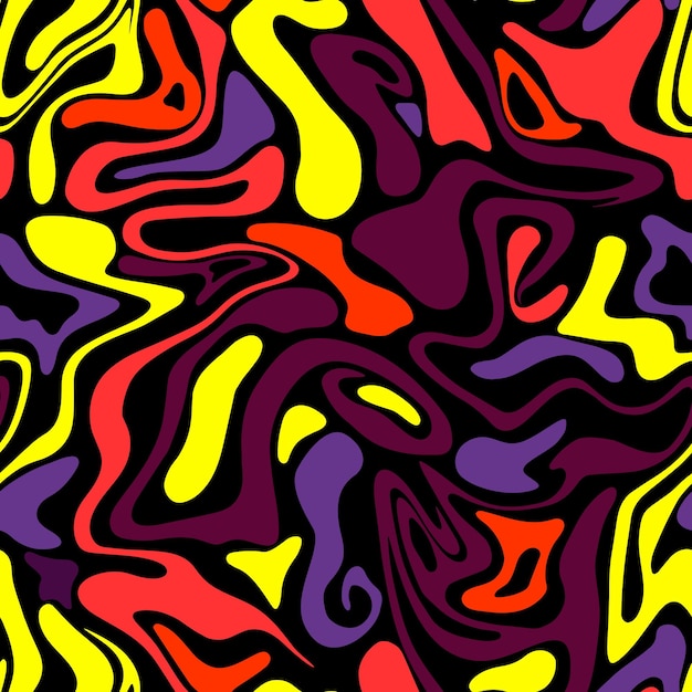 abstract colourful seamless background, psychedelic swirl pattern liquid groovy background
