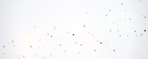 Abstract communication background with lines and dots