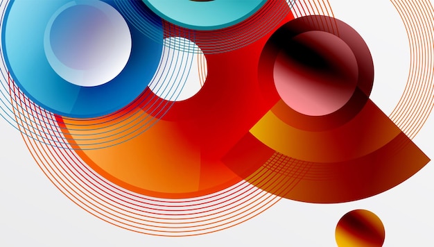 Abstract composition of overlapping circles with smooth gradients and transparency effects Clean and modern design emphasizing depth symmetry a minimal aesthetic