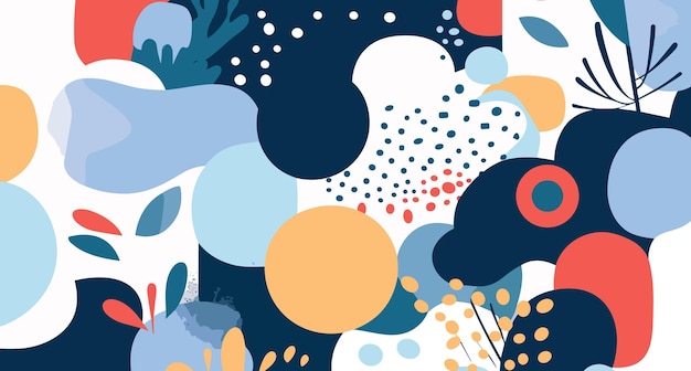 Abstract composition with geometric shapes and lines Vector illustration in flat style