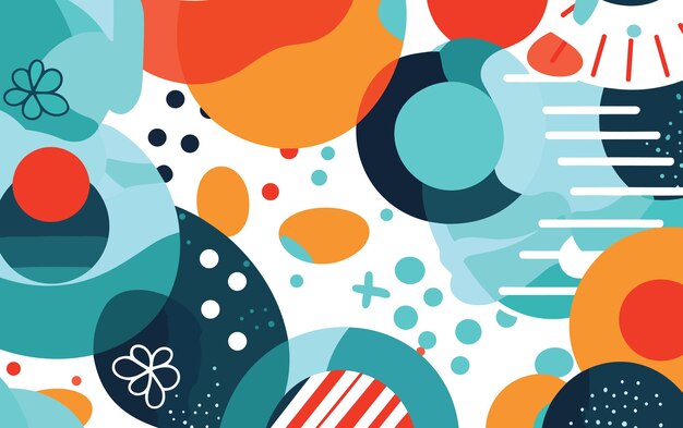 Abstract composition with geometric shapes and lines Vector illustration in flat style