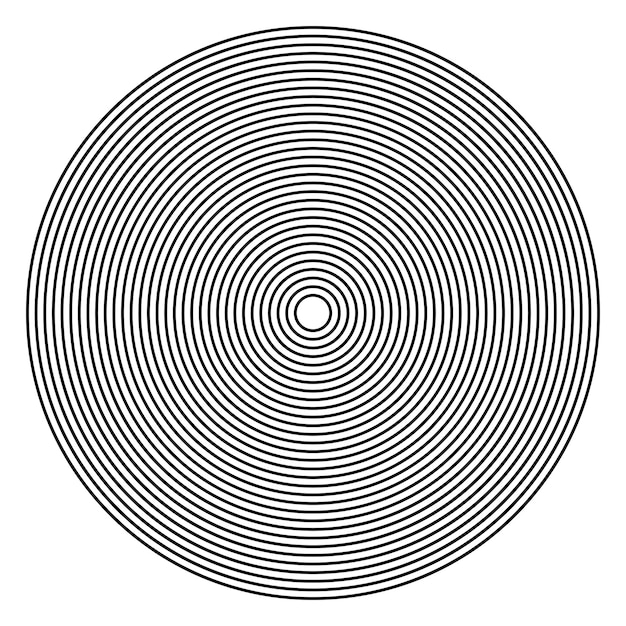 Abstract concentric linear circles neutral round element