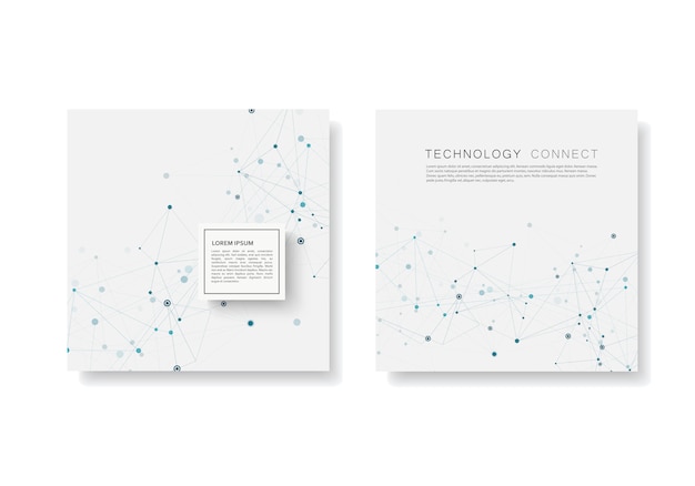 Abstract connect background with connected lines and dots. Modern  templates brochure