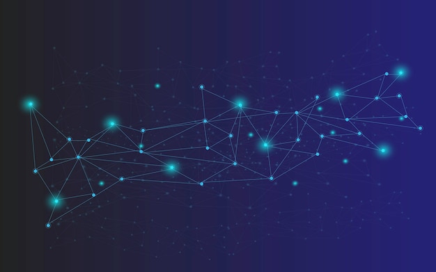 Abstract connect dots Polygonal background