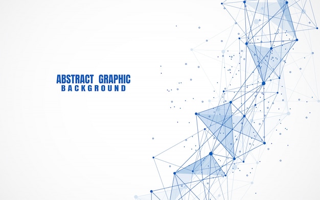 Abstract connecting dots and lines with geometric background