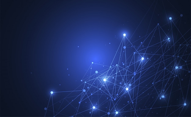 Abstract connecting dots and lines with geometric background