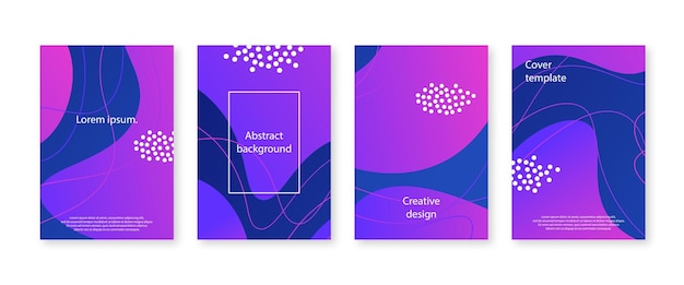 Abstract cover set with liquid shapes