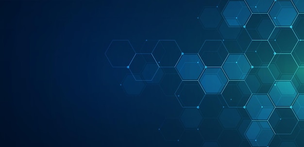 Abstract cube hexagon shape background Digital technology concept