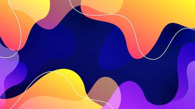 Abstract curvy colorful gradient background in modern style