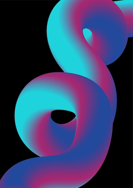 abstract d curved neon line concept creativity and art object for flyers and leaflets blue spiral