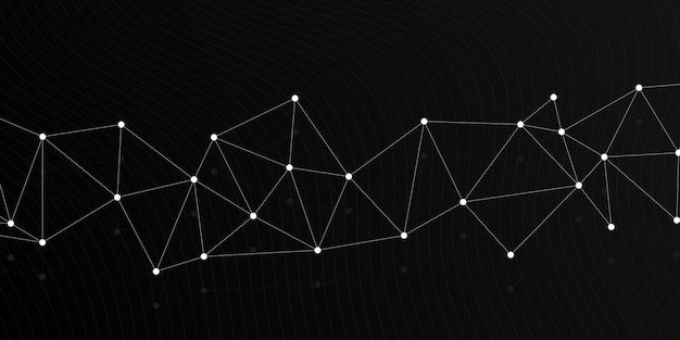abstract dark background with lines and molecular
