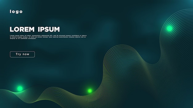 Abstract dark background with luminous lines and highlights