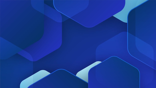 Abstract dark blue background with hexagon geometric shapes Vector illustration
