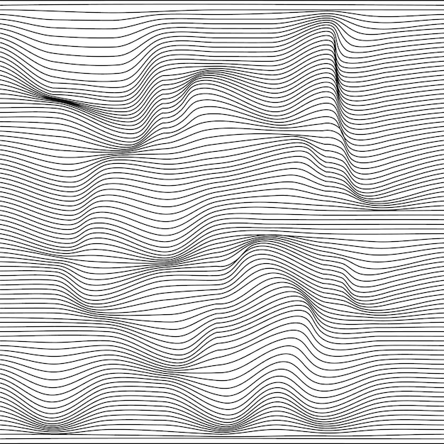 Abstract decorative diagonal crumpled wavy striped textured background Seamless pattern Vector