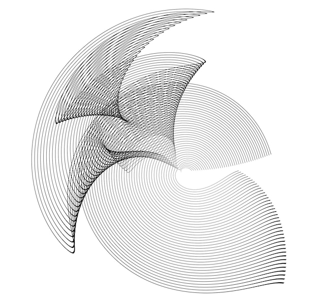Abstract design element on white background of twist lines13