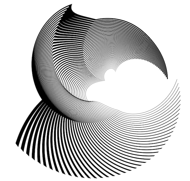 Abstract design element on white background of twist lines21