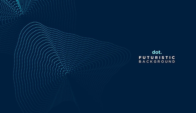 abstract digital dot flowing wave particles background futuristic geometric technology line wave halftone dotted background concept for science music cover website header presentation banner