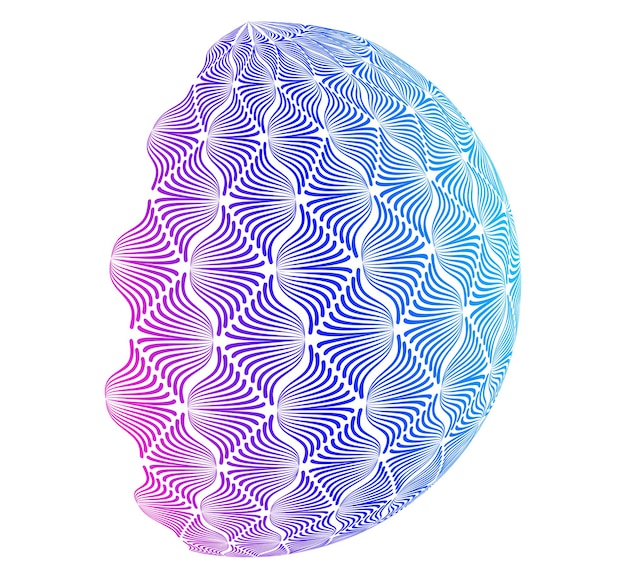 Abstract digital sphere with gradient lines Futuristic globe design symbolizing big data neural networks blockchain technology innovation and global connection for hitech projects and present