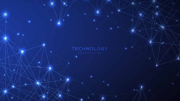 abstract digital technology background with network connection lines
