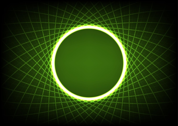 Abstract digital technology green hold circle light line background