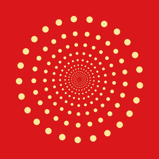 Abstract dotted shape Vector design element isolated on red background