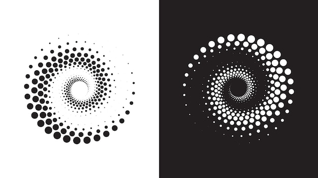Abstract dotted spiral geometric shapes collection