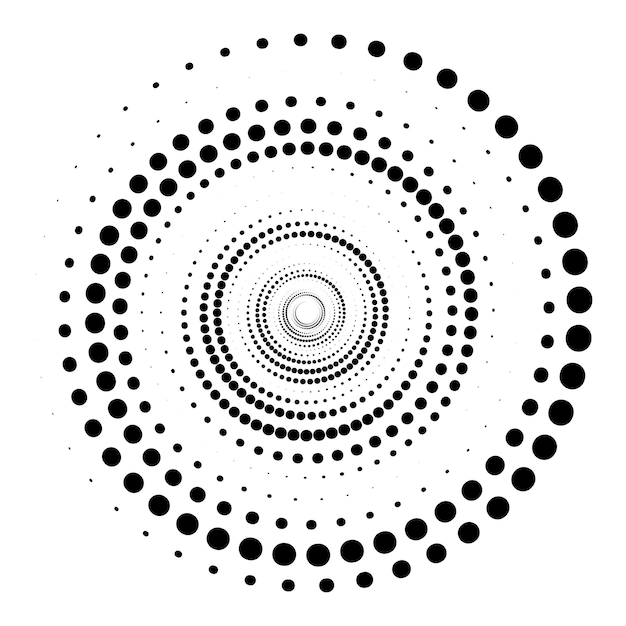 Abstract Dotted Vortex spiral logo Spinning Circle shape Vector illustration