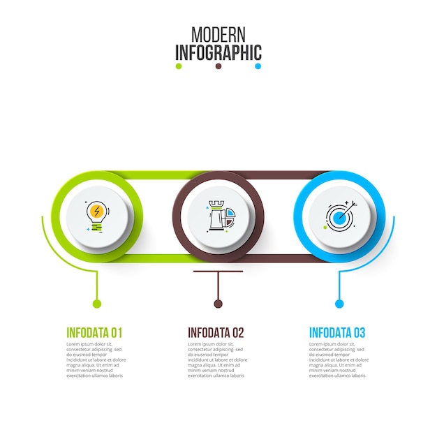 Abstract elements of graph, diagram with 3 steps or options. Creative concept for infographic.