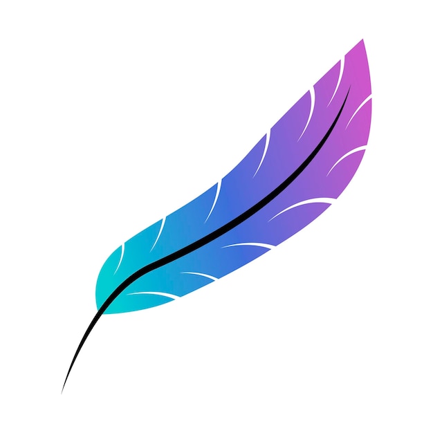 Abstract feather with gradient pattern. Vector illustration