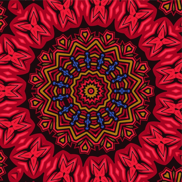 Abstract festive colorful mandala ethnic tribal pattern